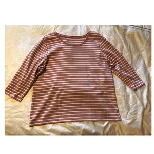 L.L. Bean Women's Striped 3/4 Sleeve Shirt XL Petite